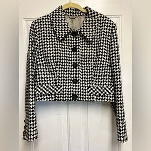 Black and White Houndstooth Women's Jacket vintage